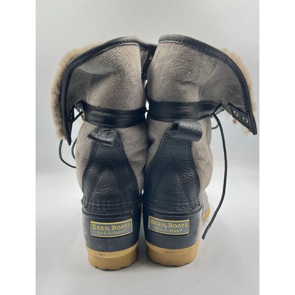 L.L. Bean Womens Signature Wicked Good Bean Boots 10" Grey Suede Size 9 Worn 1x - Picture 8 of 13